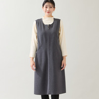 【2WAY・3L/4Lサイズあり】Aラインジャンパースカート（チャコール）