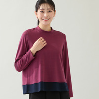 【洗える・3L/4Lサイズあり】千鳥柄カットソー