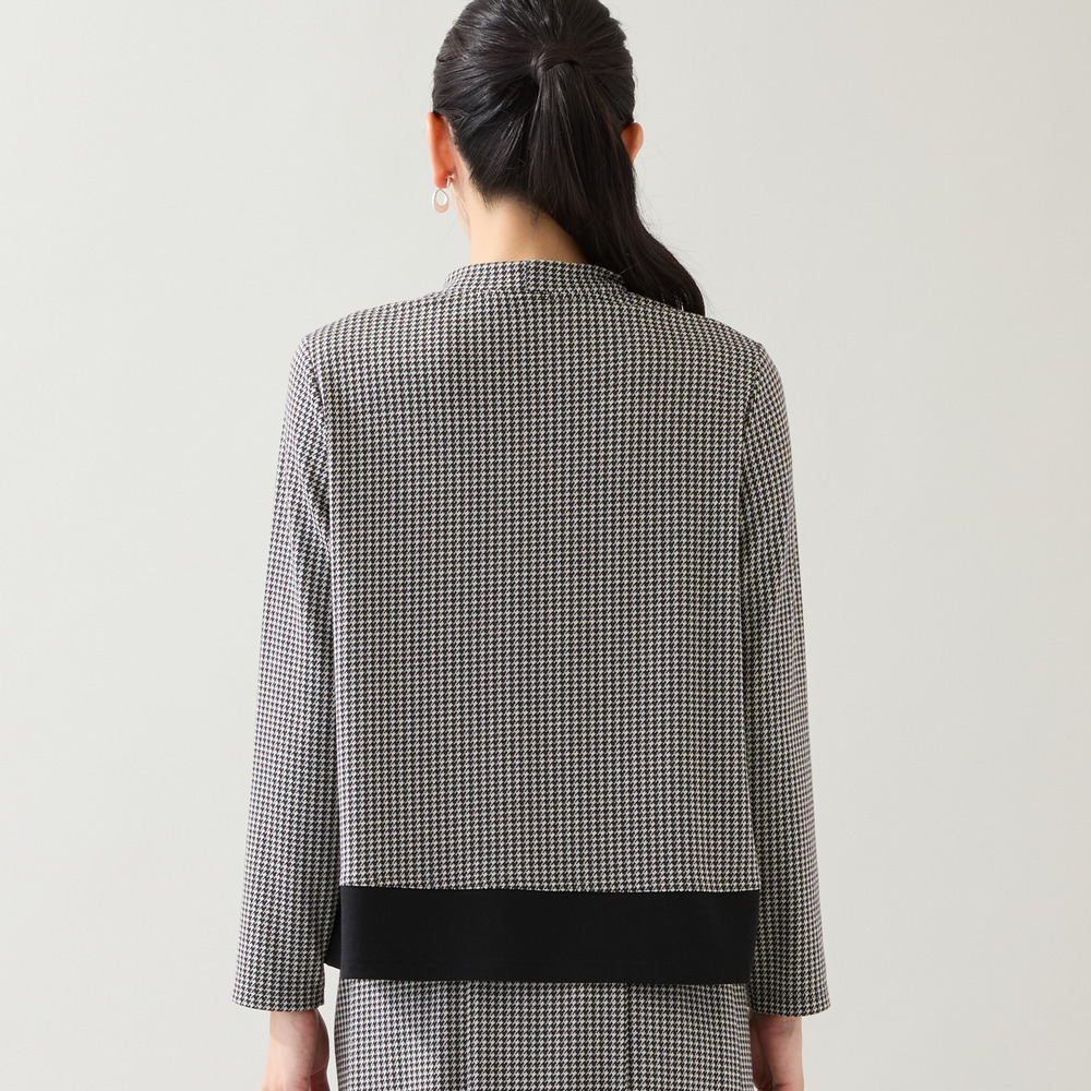 【洗える・3L/4Lサイズあり】千鳥柄カットソー1