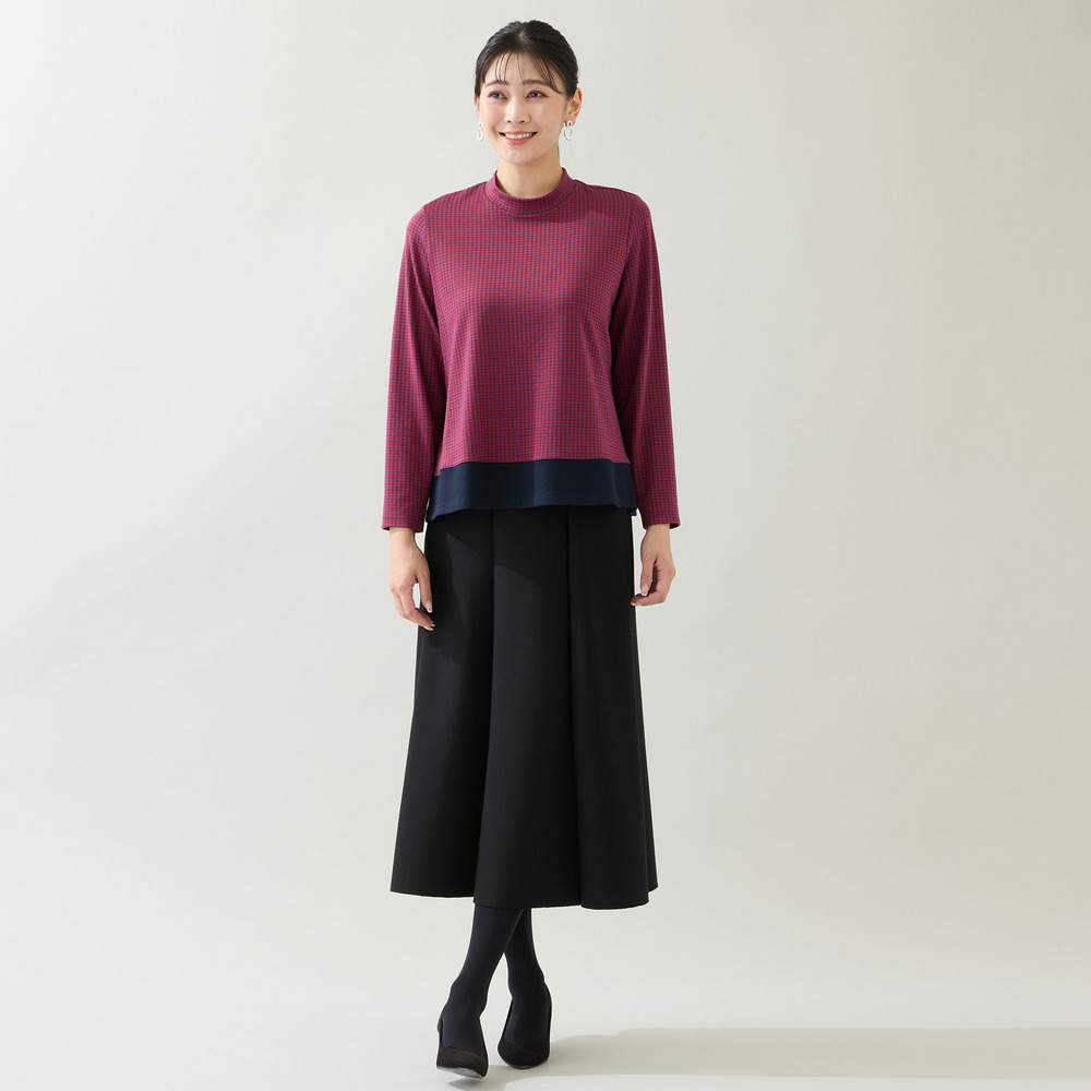 【洗える・3L/4Lサイズあり】千鳥柄カットソー14