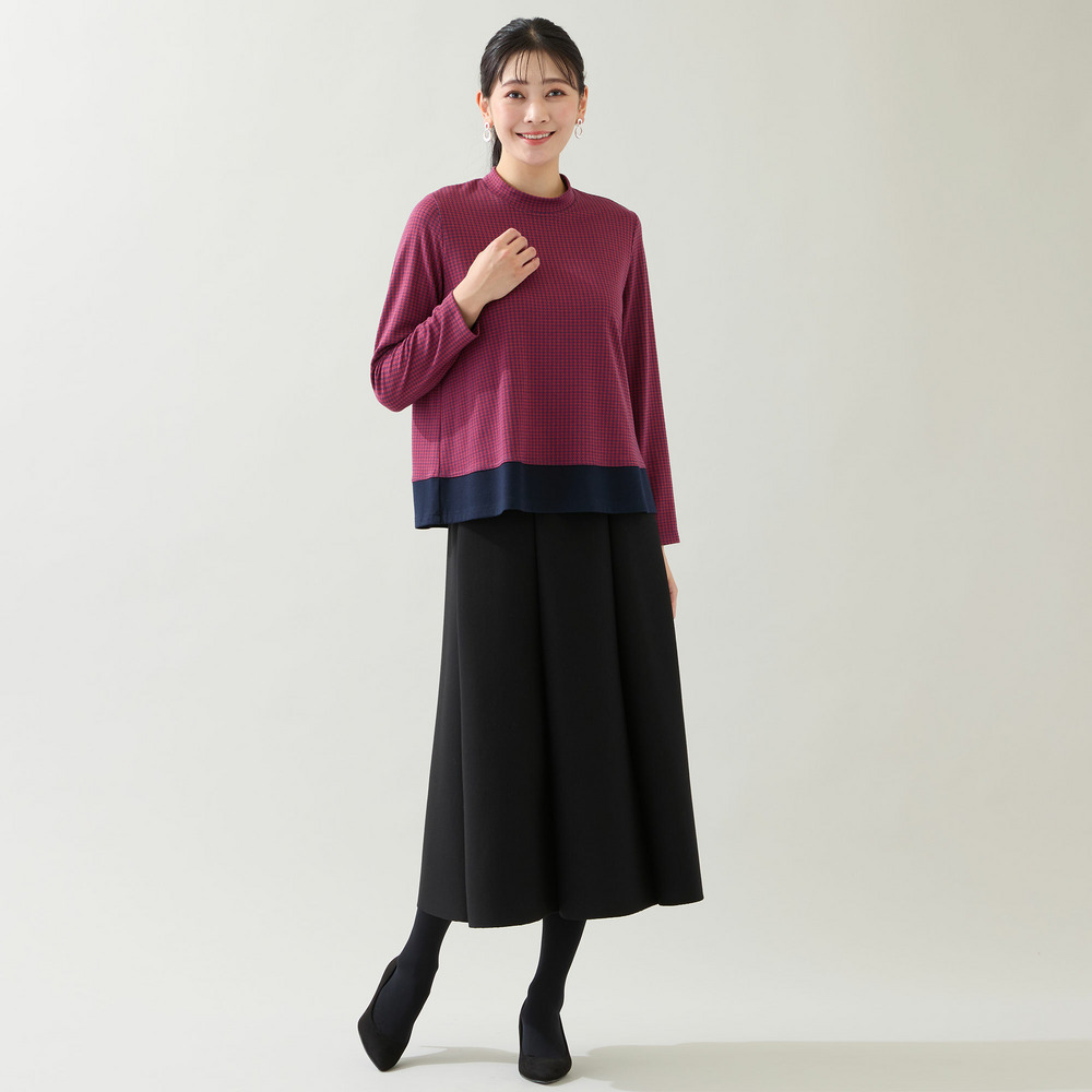 【洗える・3L/4Lサイズあり】千鳥柄カットソー15