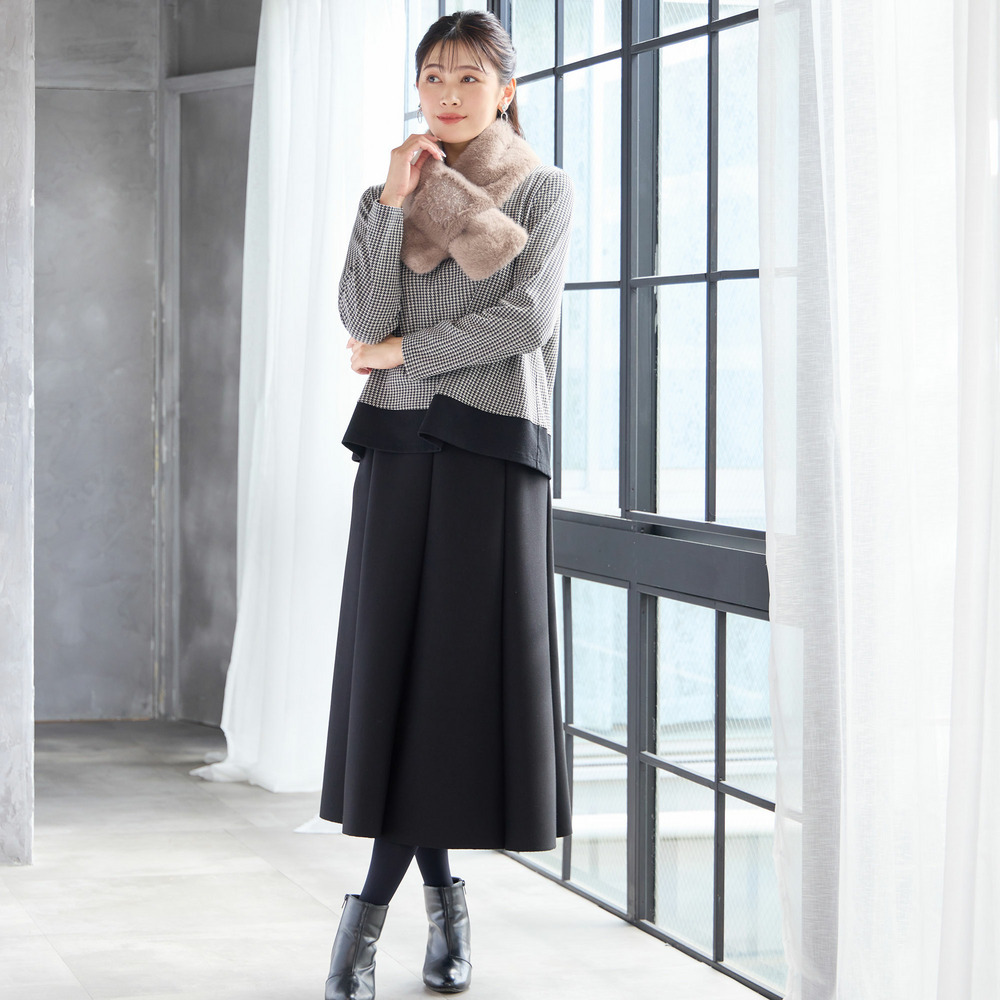 【洗える・3L/4Lサイズあり】千鳥柄カットソー6