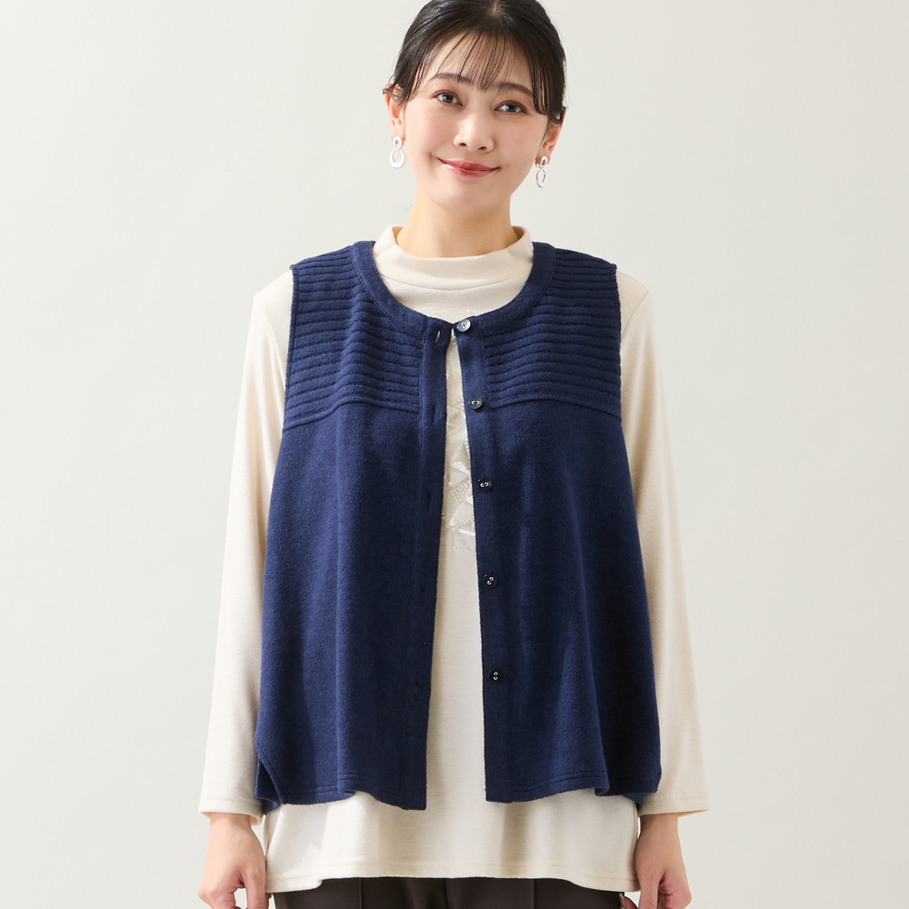 【洗える・3L/4Lサイズあり】ふんわり起毛ベスト8