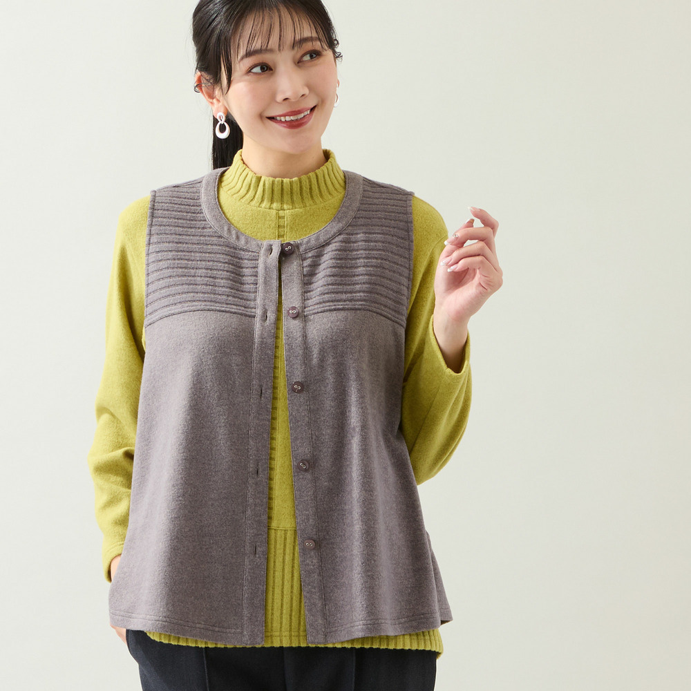 【洗える・3L/4Lサイズあり】ふんわり起毛ベスト1