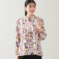 【洗える・日本製・3L/4Lサイズあり】花柄起毛カットソー