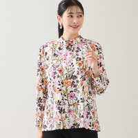 【洗える・日本製・3L/4Lサイズあり】花柄起毛カットソー