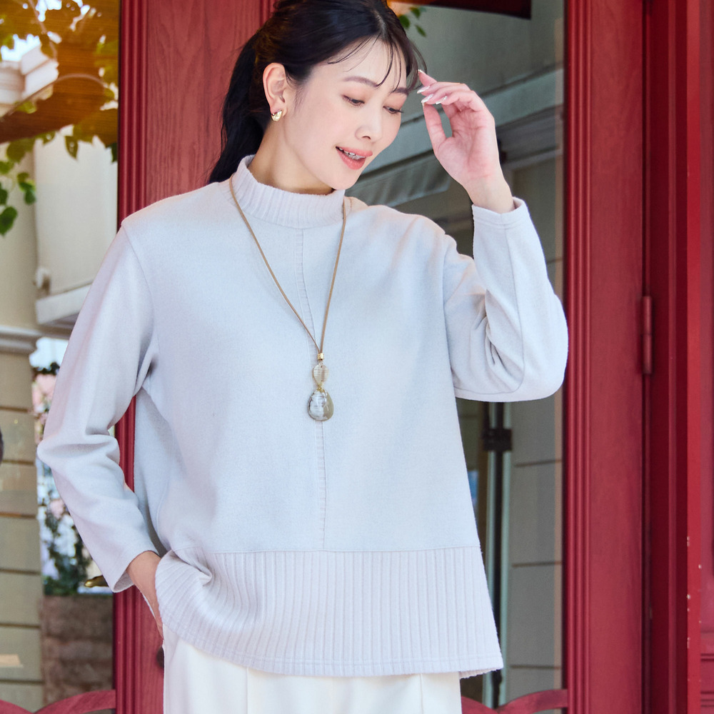 【洗える・3L/4Lサイズあり】ふんわり起毛カットソー1