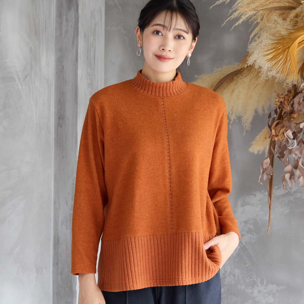 【洗える・3L/4Lサイズあり】ふんわり起毛カットソー1