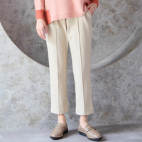 【快適保温素材・洗える・日本製・3L/4L】ピンタック入り美ラインパンツ