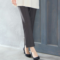 【快適保温素材・洗える・日本製・3L/4L】ピンタック入り美ラインパンツ