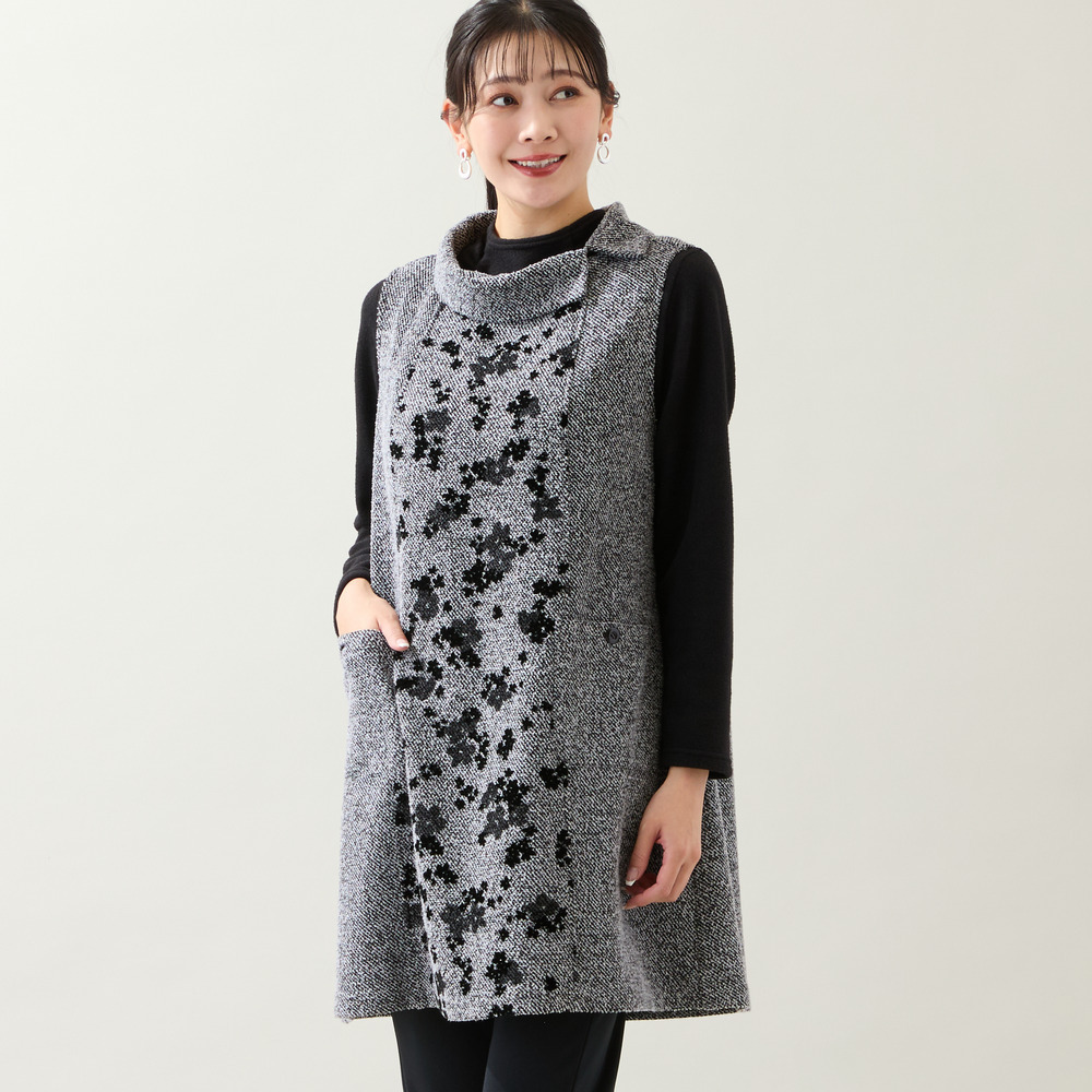 【3L/4Lサイズあり】ニットジャカードジャンパースカート1