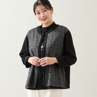 【洗える・日本製・3L/4Lサイズあり】起毛ジャカードカーディガン