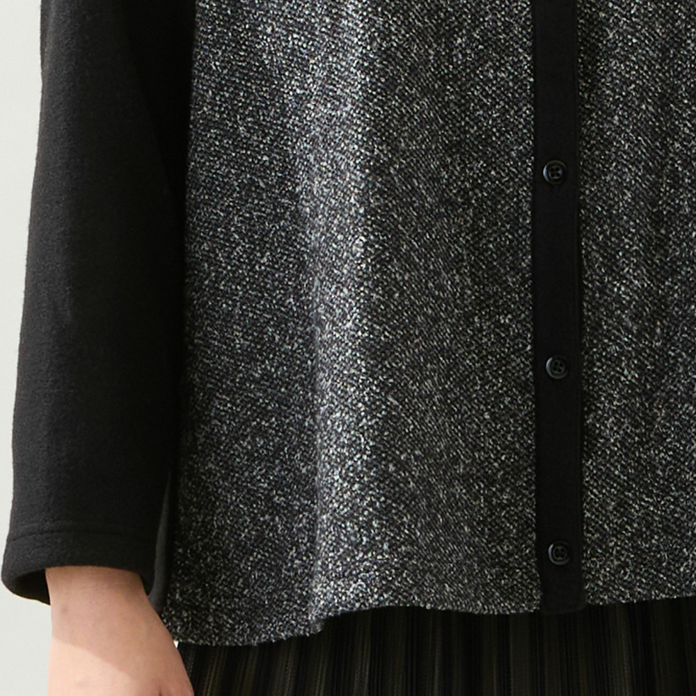 【洗える・日本製・3L/4Lサイズあり】起毛ジャカードカーディガン3