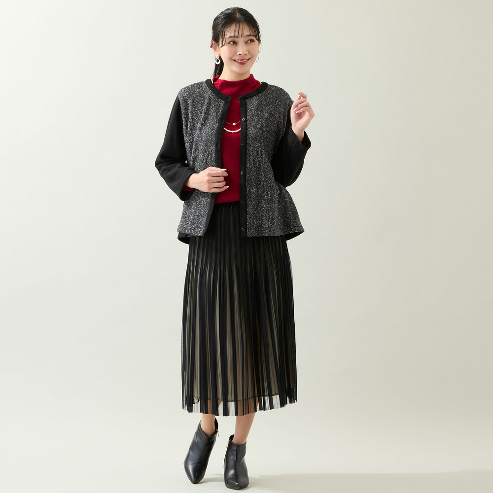 【洗える・日本製・3L/4Lサイズあり】起毛ジャカードカーディガン6