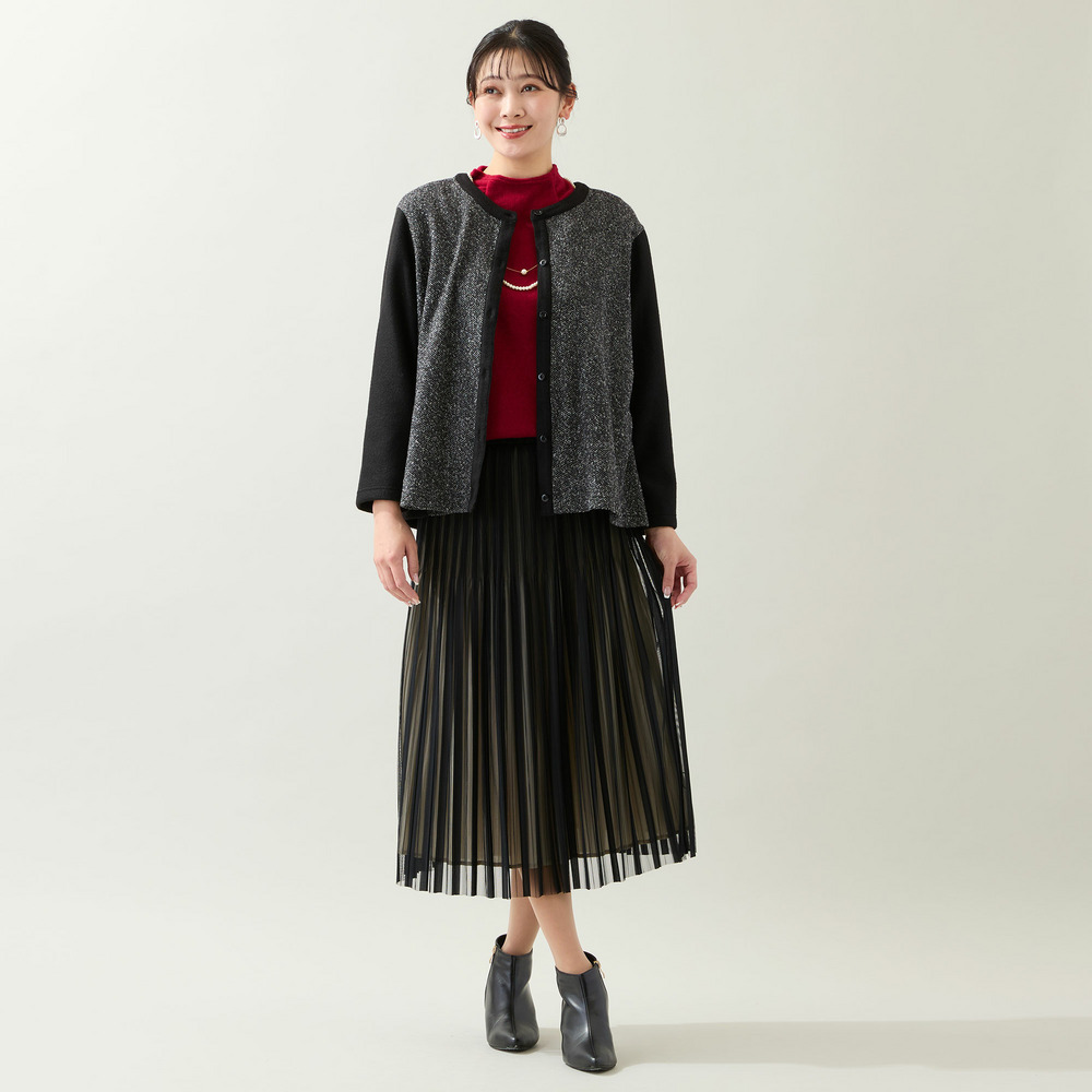 【洗える・日本製・3L/4Lサイズあり】起毛ジャカードカーディガン7