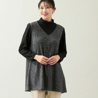 【洗える・日本製・3L/4Lサイズあり】起毛ジャカードチュニック