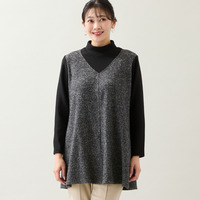 【洗える・日本製・3L/4Lサイズあり】起毛ジャカードチュニック