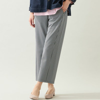 【洗える・日本製・3L/4Lサイズあり】千鳥柄イージーパンツ