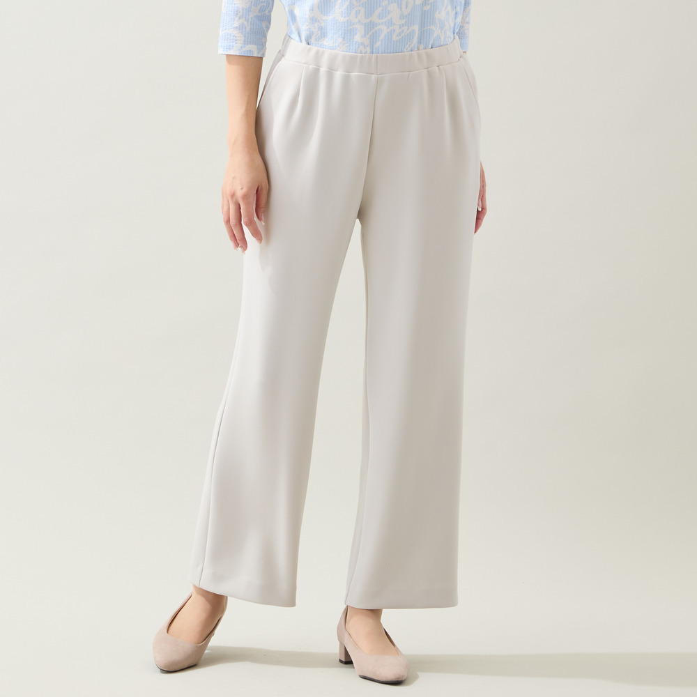 【洗える・快適ストレッチ・セットアップ可・3L/4Lサイズ】イージーワイドパンツ