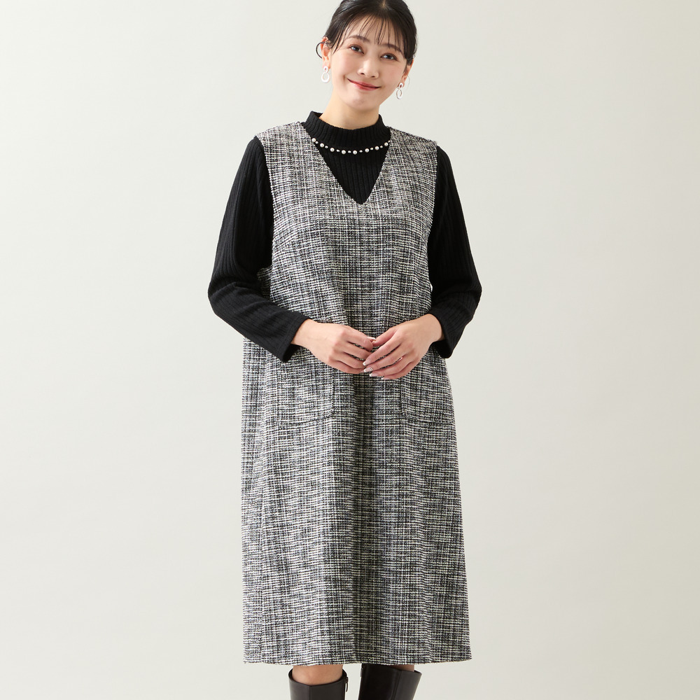 【3L/4Lサイズあり】ファンシーニットジャンパースカート