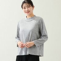 【洗える・3L/4Lサイズあり】ビジューモチーフつきカットソー