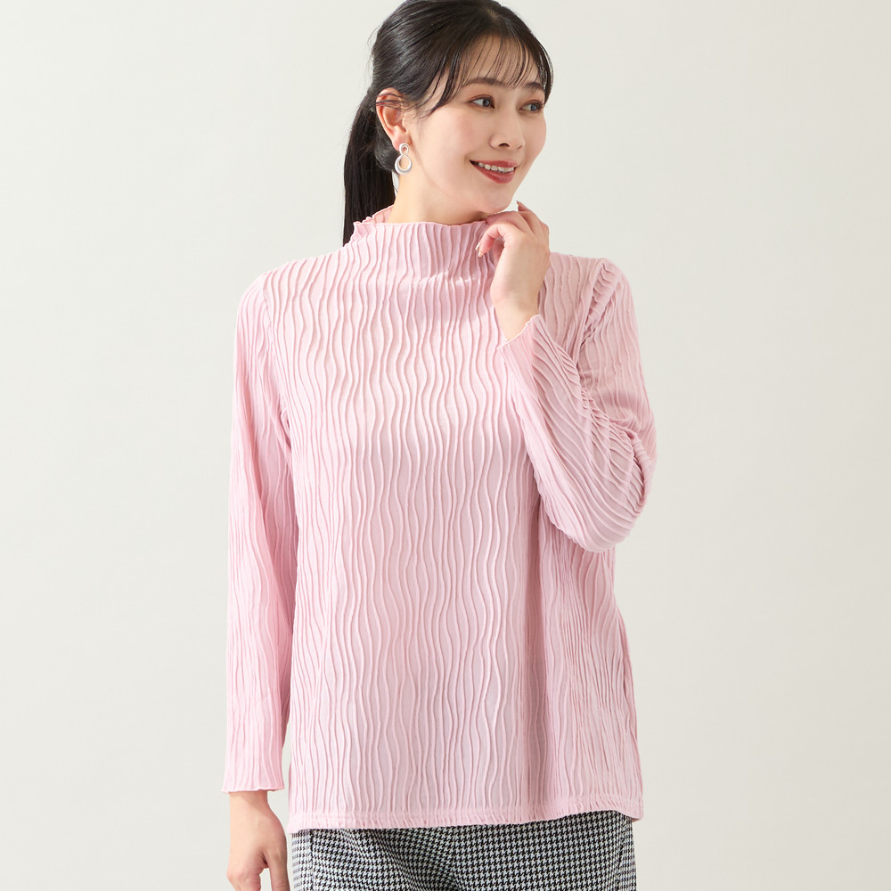 【洗える・3L/4Lサイズあり】タックジャカードカットソー