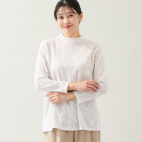 【洗える・日本製・L～4Lサイズ】シアージャカードカットソー