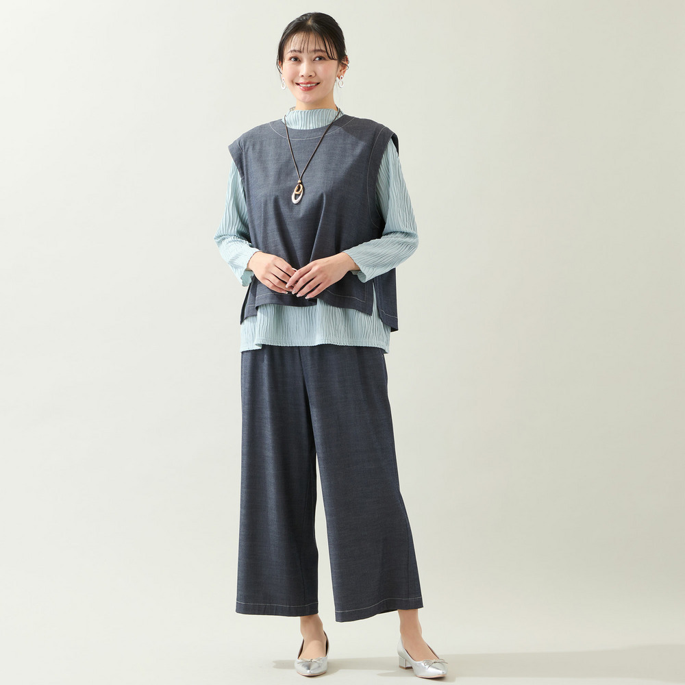 【洗える・セットアップ可・L~4Lサイズ】ハニカムデニムパンツ13