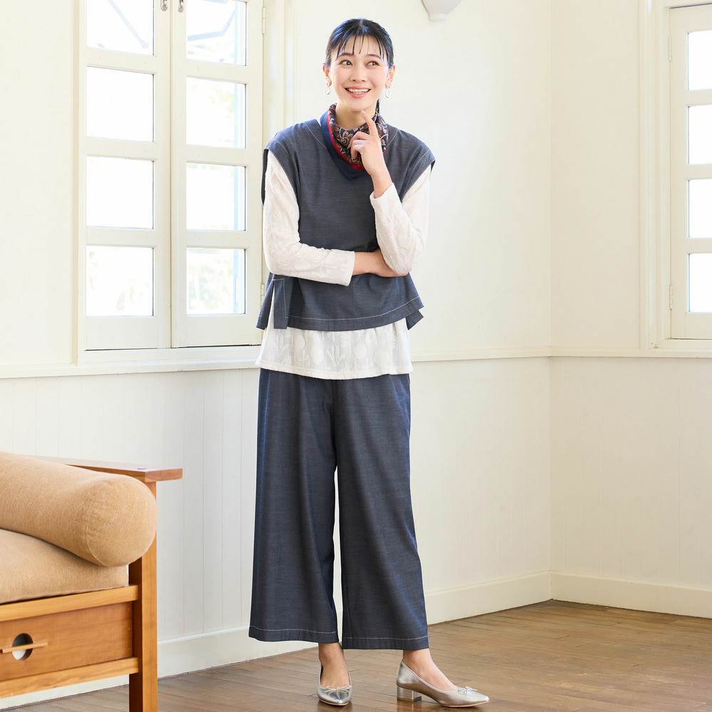 【洗える・セットアップ可・L~4Lサイズ】ハニカムデニムパンツ15