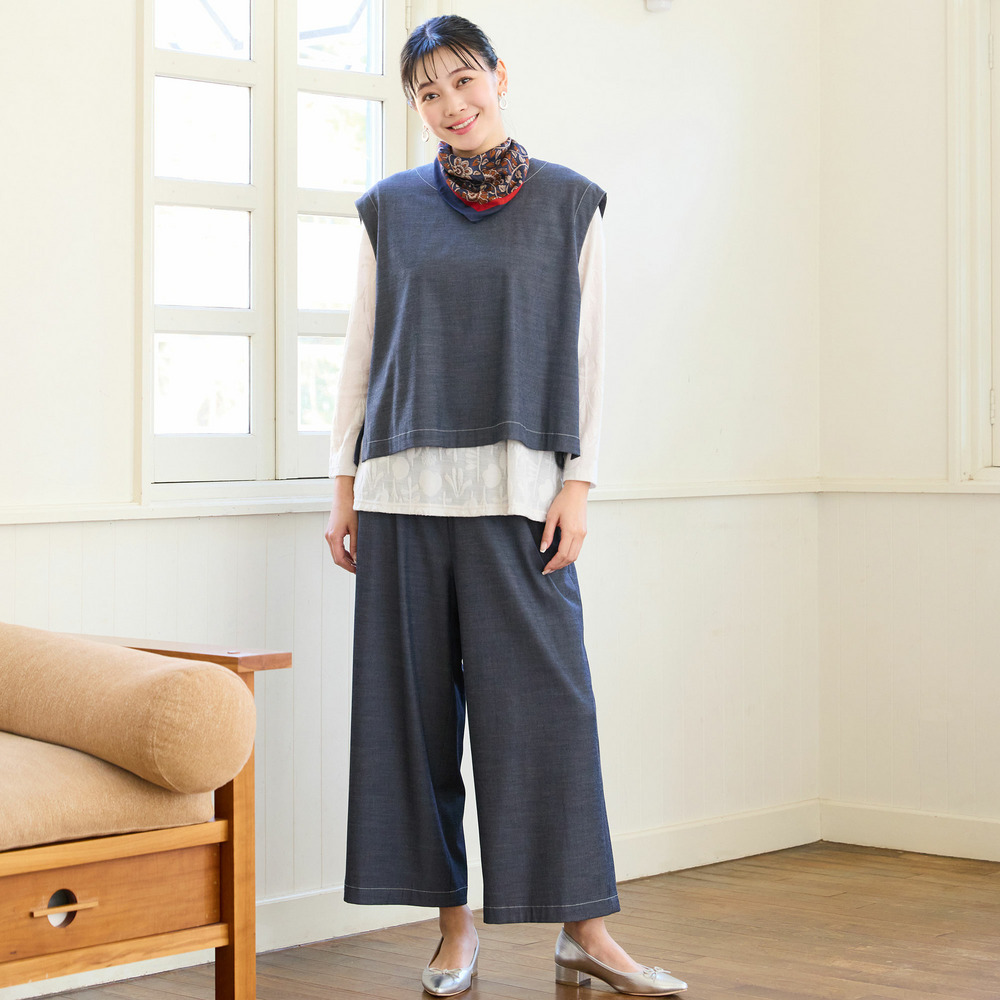 【洗える・セットアップ可・L~4Lサイズ】ハニカムデニムパンツ17