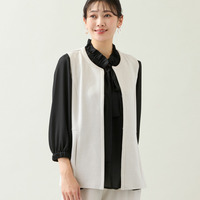 【洗える・オケージョン対応・セットアップ可・L～4Lサイズ】ノーカラーベスト