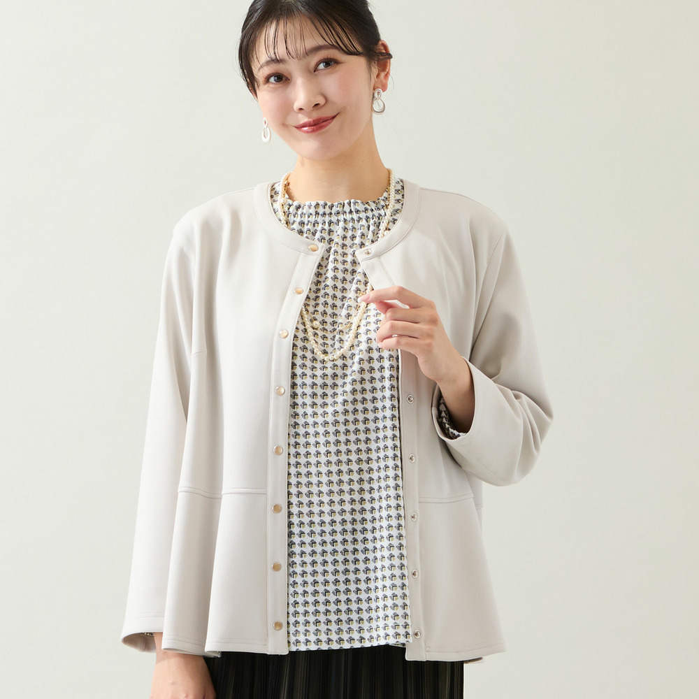 【洗える・オケージョン対応・セットアップ可・L～4Lサイズ】ペプラムブラウス