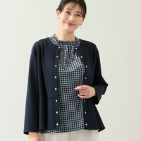 【洗える・オケージョン対応・セットアップ可・L～4Lサイズ】ペプラムブラウス