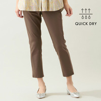 【洗える・すぐ乾く時短素材・L～4Lサイズ】裾スリットスリムパンツ