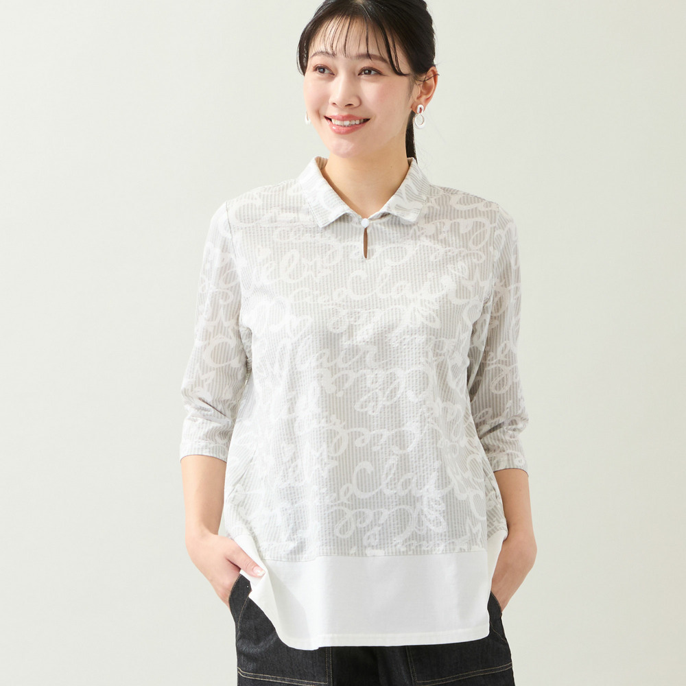 【洗える・WEB限定カラーあり・L～4Lサイズ】スキッパートップス