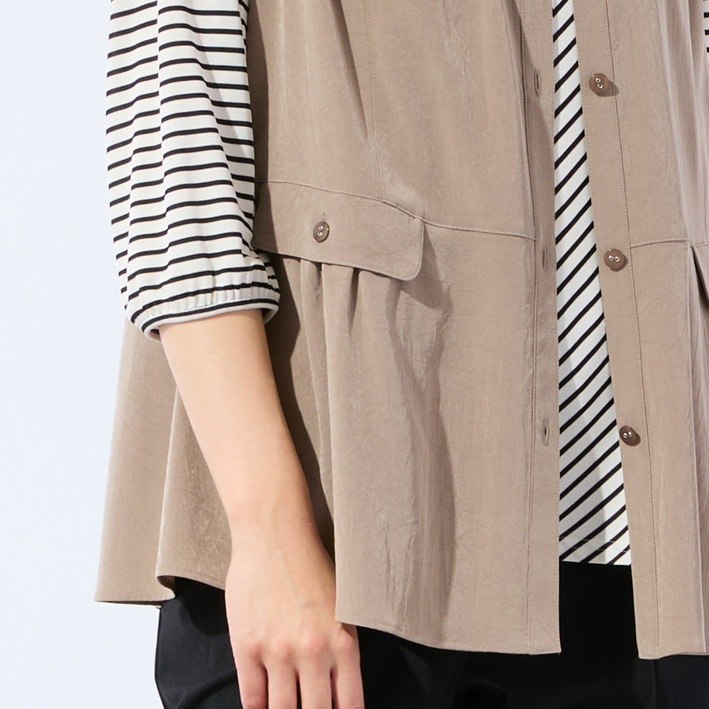 【洗える・接触冷感・L~4Lサイズ】Soalonペプラムベスト2