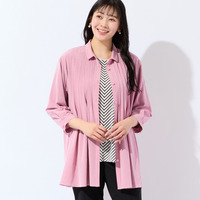 【洗える・接触冷感・L～4Lサイズ】Soalonピンタックシャツ