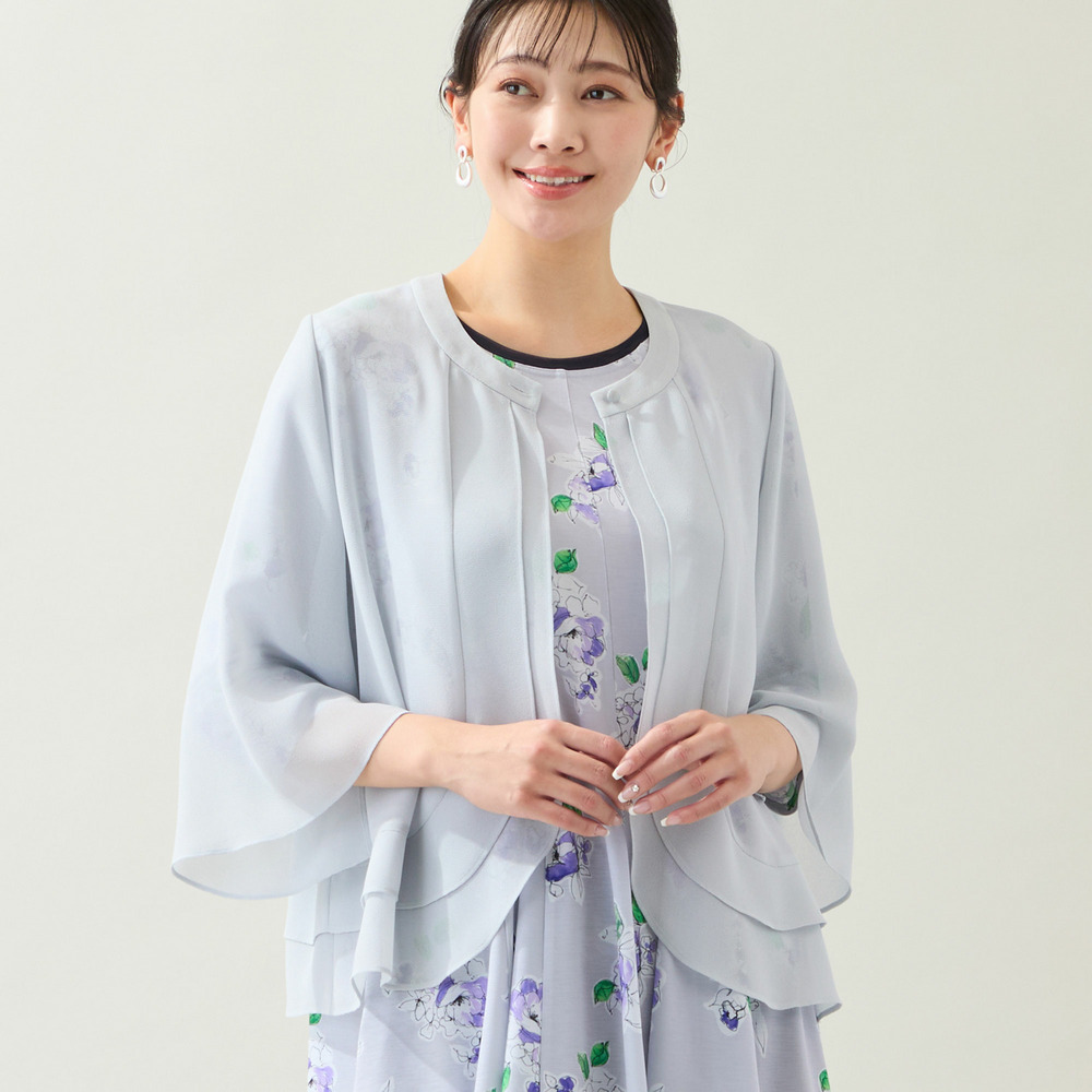 【洗える・セットアップ可・L～4Lサイズ】ジョーゼットティアードブラウス