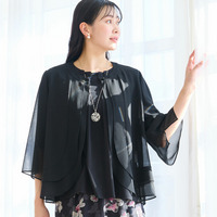 【洗える・セットアップ可・L～4Lサイズ】ジョーゼットティアードブラウス