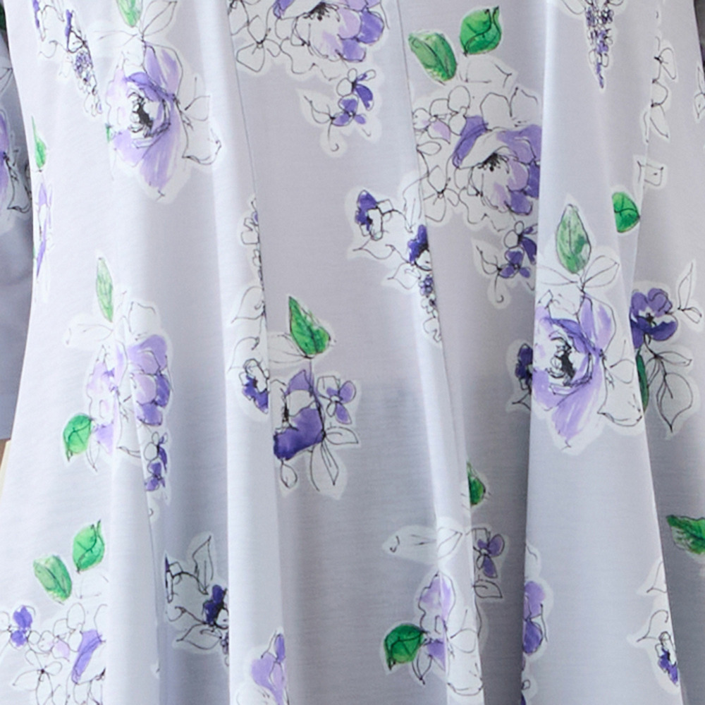 【洗える・日本製・L~4Lサイズ】フラワーフレアチュニック4