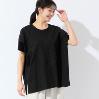 【洗える・3Lサイズあり】レースつきワイドプルオーバー