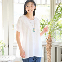 【洗える・3Lサイズあり】レースつきワイドプルオーバー