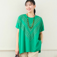 【洗える・3Lサイズあり】レースつきワイドプルオーバー