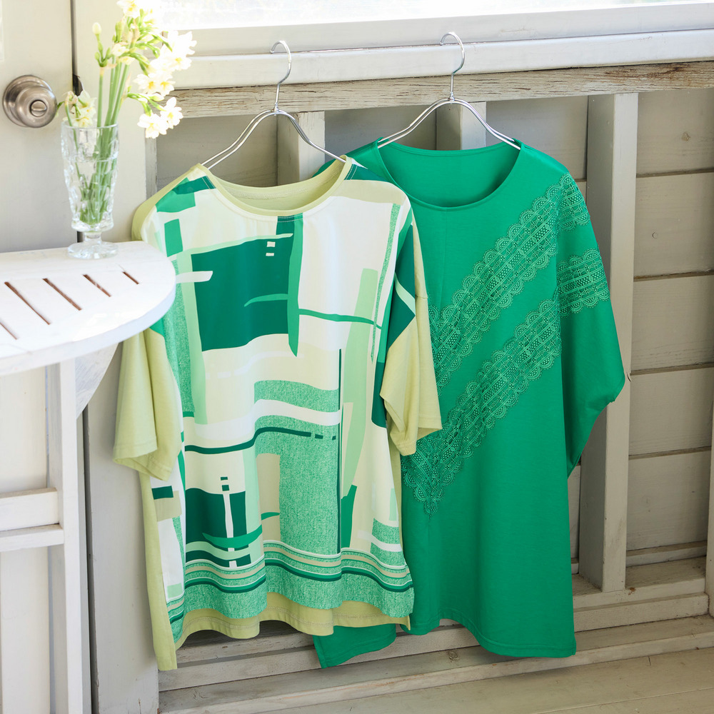 【洗える・3Lサイズあり】レースつきワイドプルオーバー17