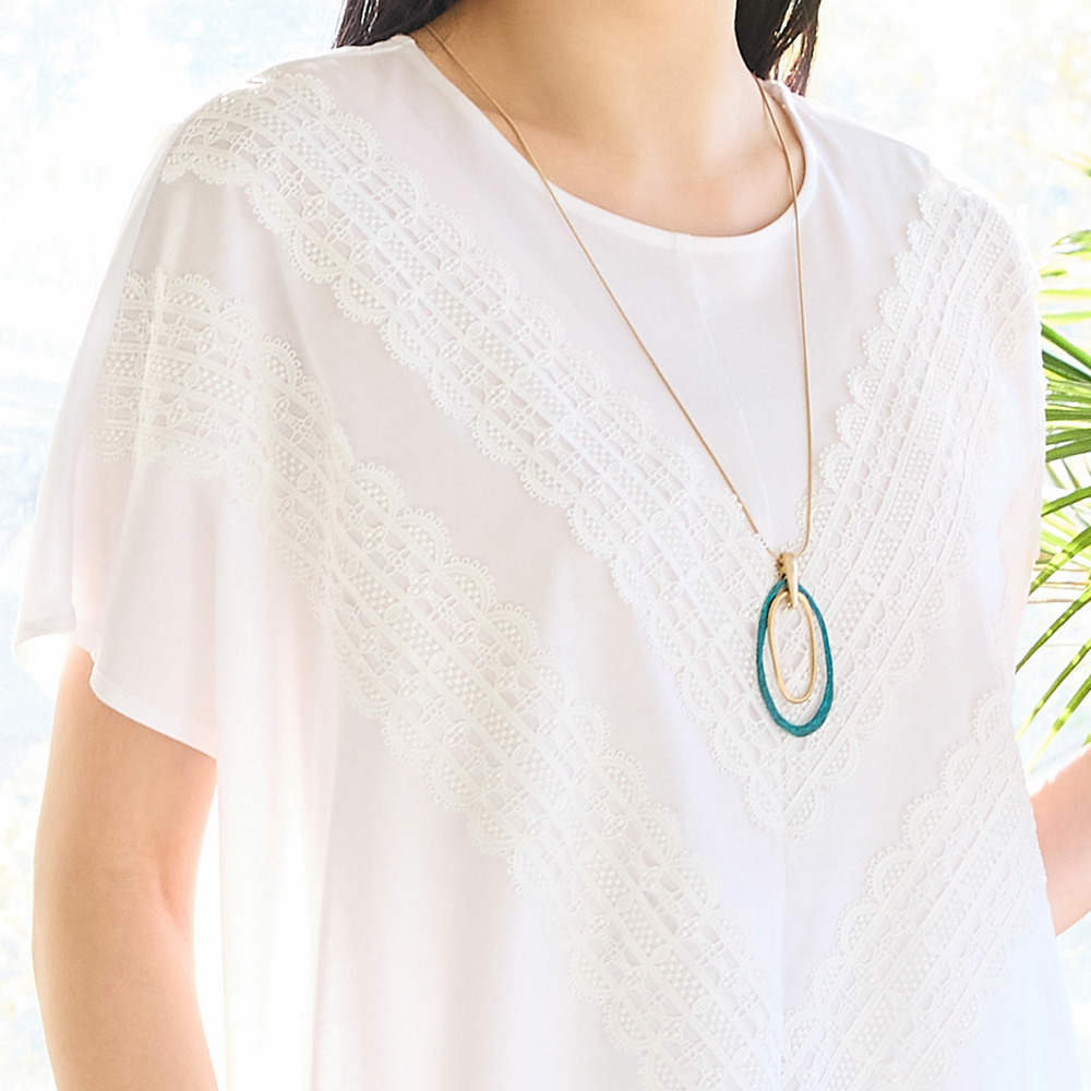 【洗える・3Lサイズあり】レースつきワイドプルオーバー2