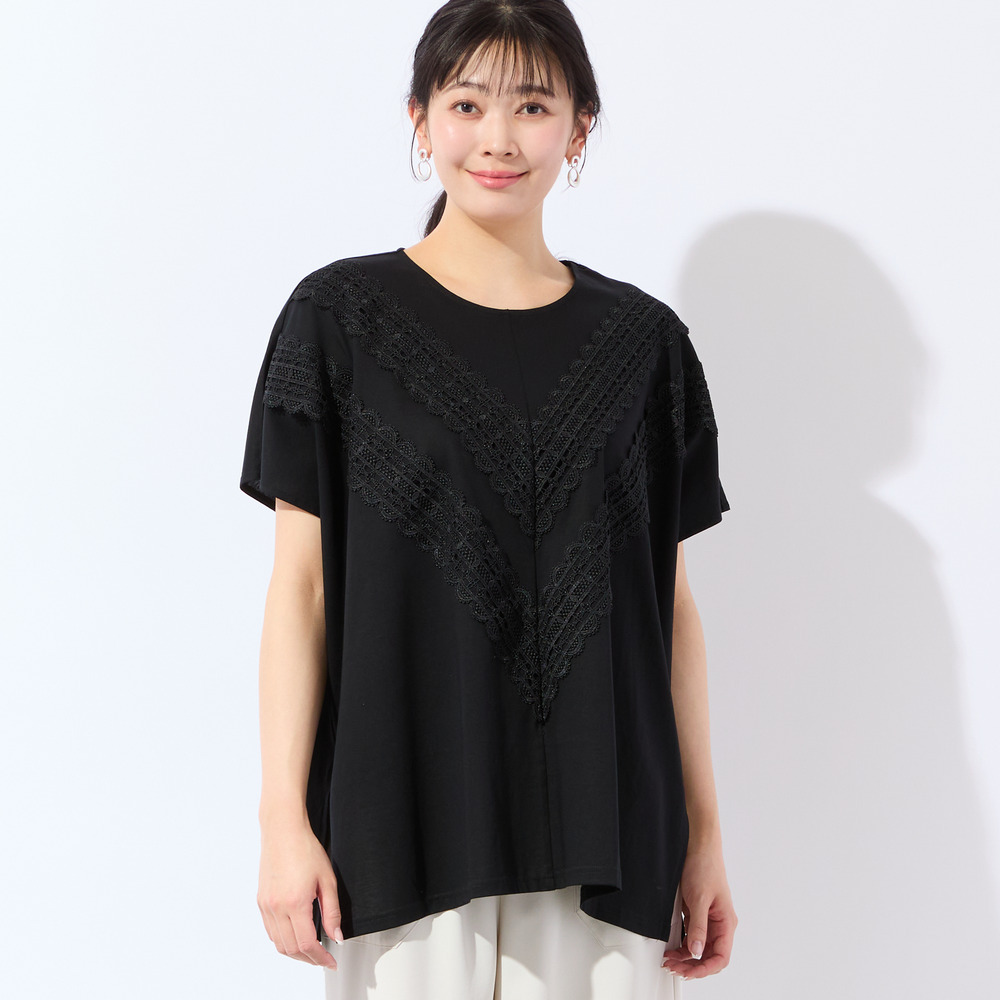 【洗える・3Lサイズあり】レースつきワイドプルオーバー6