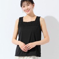 【洗える・日本製・L～4Lサイズ】レースつきタンクトップ