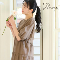 【洗える・M～3Lサイズ】ティアードワンピース