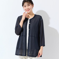 【洗える・L～4Lサイズ】メッシュカーディガン