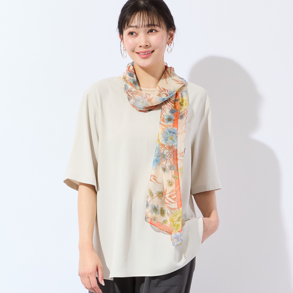 【洗える・接触冷感・セットアップ可・3Lサイズあり】胸ポケットつきブラウス